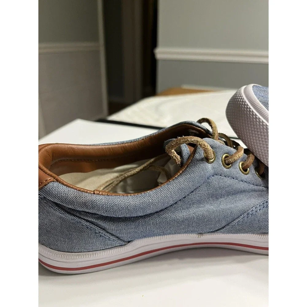 Vintage Ralph Lauren POLO Vaughn Low Top Blue Sneakers Lace-up Boat Shoes 8.5